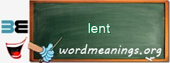 WordMeaning blackboard for lent